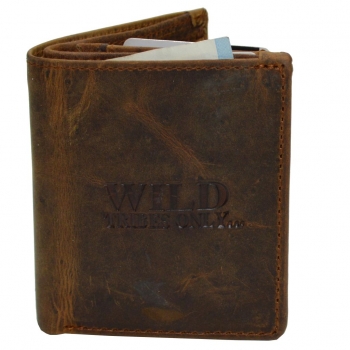 Kleine Sportlich handliche Geldbörse Herren Portemonnaie Design Wild Tribes Only Braun